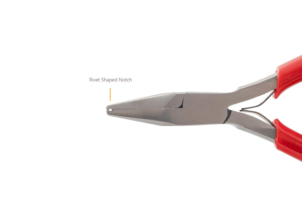Pair of pliers with red handles on a white background