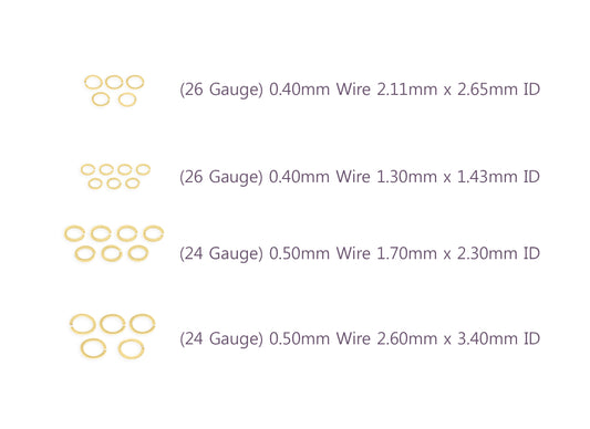 26 Gauge Oval Jump Rings