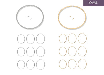 Oval Permanent Bangle Mixed Metal Bundle