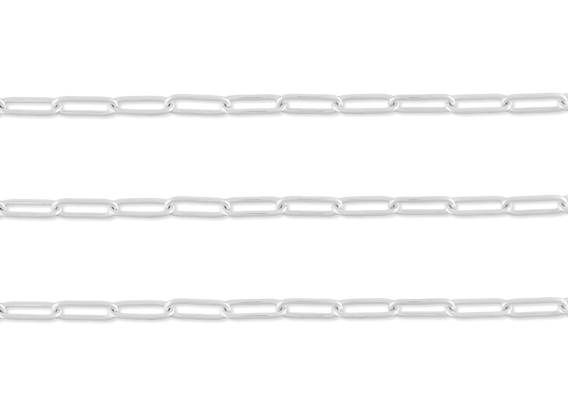 5.2mm, 5mm Round Paperclip Chain By the Inch Sterling Silver Necklace Jewelry Riva Ethical Bulk Made in USA, Brooklyn NY
