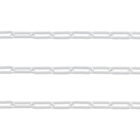 5.9mm, 6mm Round Paperclip Chain By the Inch Sterling Silver Necklace Jewelry Riva Ethical Bulk Made in USA, Brooklyn NY