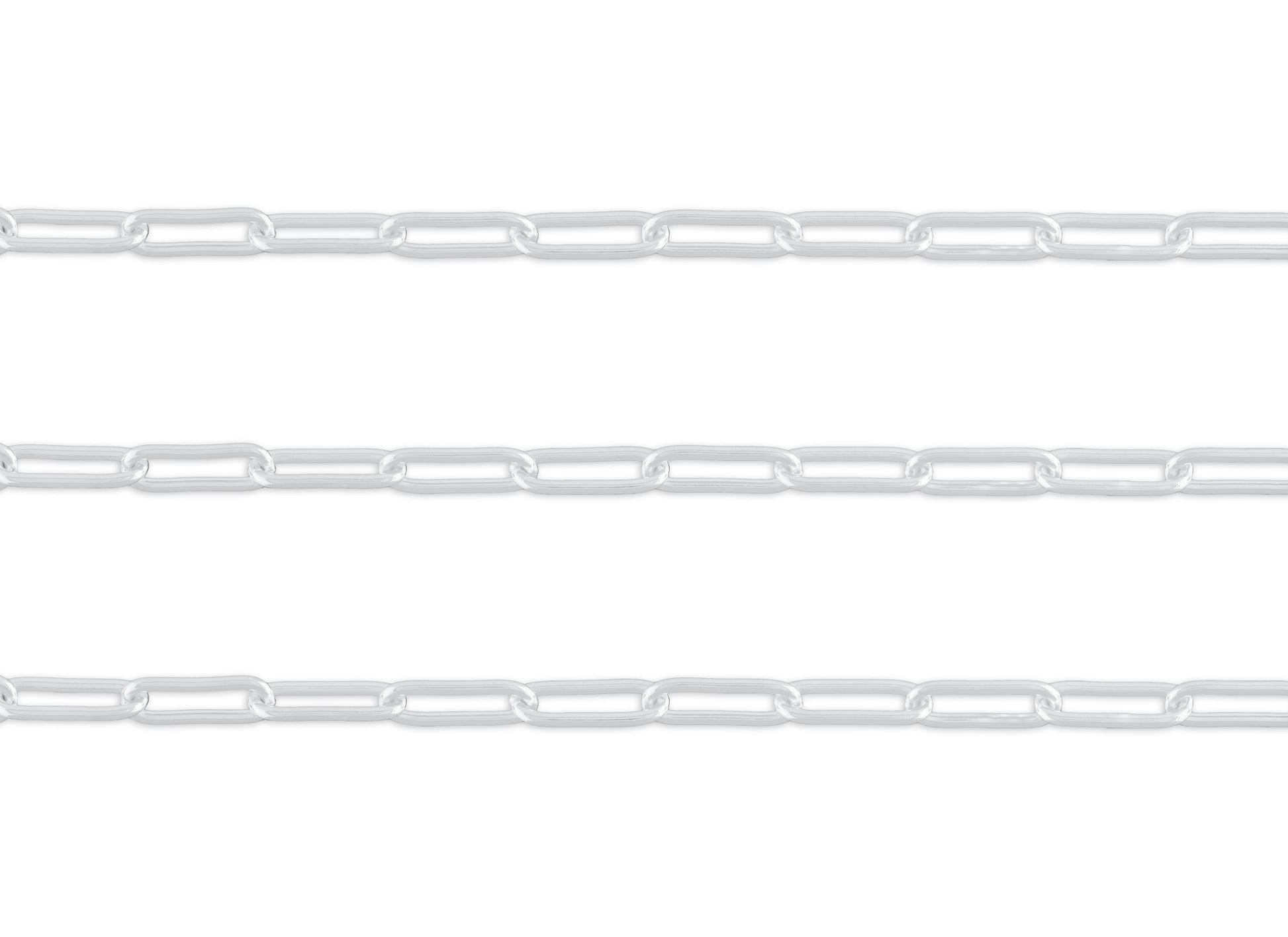 5.9mm, 6mm Round Paperclip Chain By the Inch Sterling Silver Necklace Jewelry Riva Ethical Bulk Made in USA, Brooklyn NY