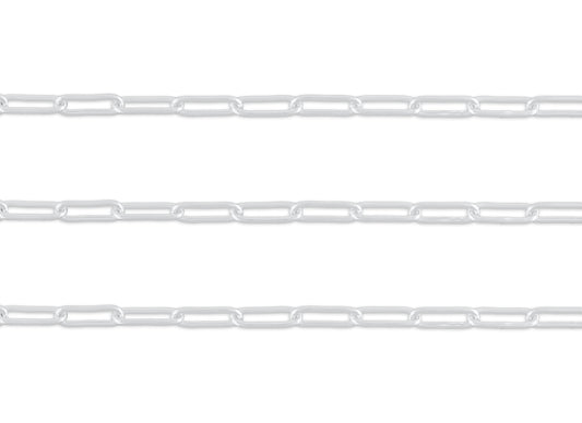 5.9mm, 6mm Round Paperclip Chain By the Inch Sterling Silver Necklace Jewelry Riva Ethical Bulk Made in USA, Brooklyn NY