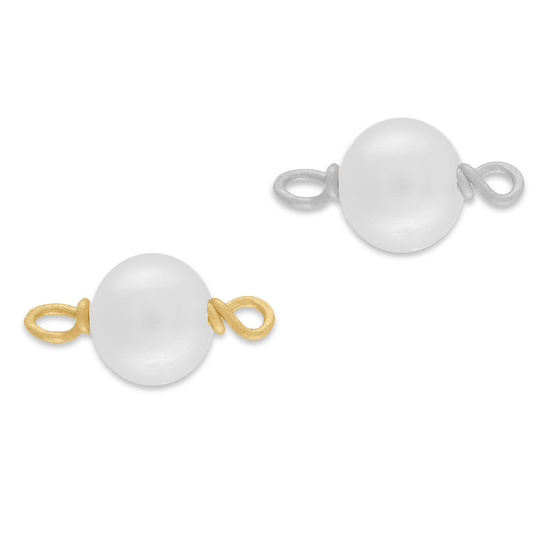 A pearl connector made with 14K gold wire, Gold filled wire, Sterling Silver wire. Permanent Jewelry making supplies 
