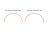 Two lengths of round permanent half cuffs labeled '1.25mm Round Wire' and '2.0mm Round Wire' on a white background.