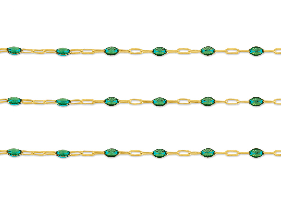 3.7mm Clear Enamel Paper-Clip Chain By the Inch