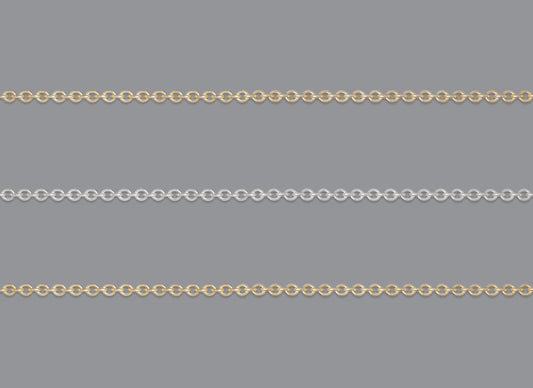 1.3mm Diamond Cut Cable Chain By the Inch