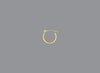 A hoop earring made of 14KY gold, displayed against a grey background.