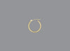 A hoop earring made of 14KY gold, displayed against a grey background.