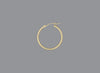 A hoop earring made of 14KY gold, displayed against a grey background.