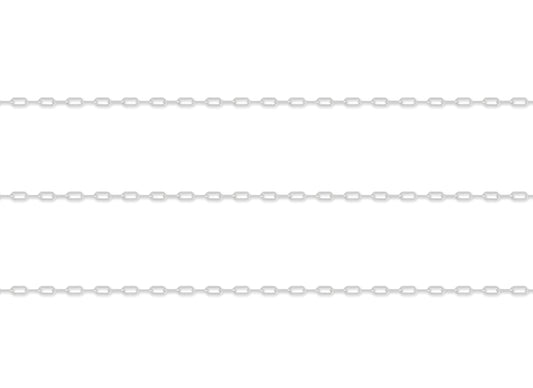 1.7mm Round-Wire Paper Clip Chain in Sterling Silver By the Inch