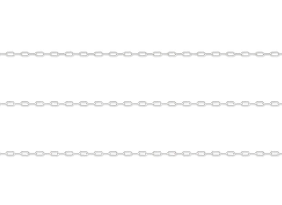 1.7mm Round-Wire Paper Clip Chain in Sterling Silver By the Inch