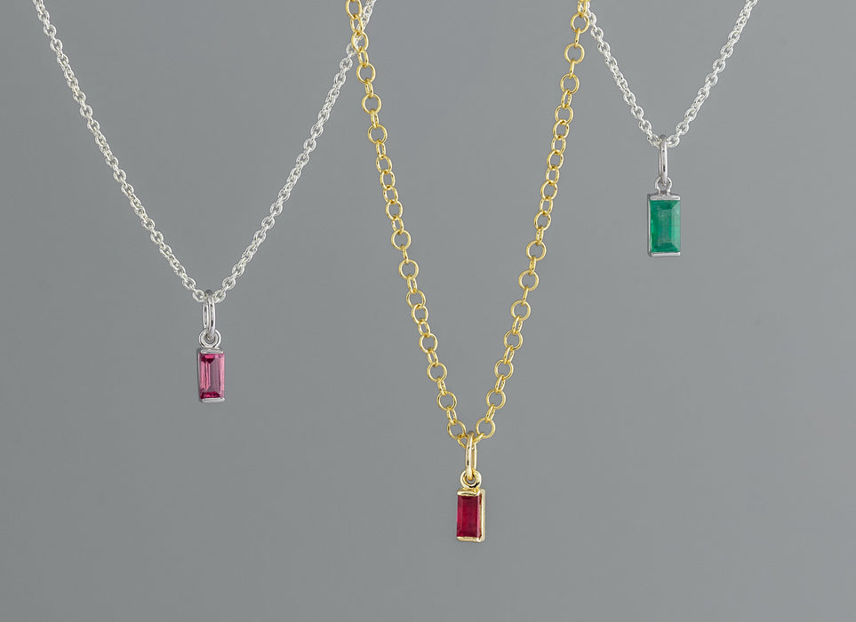 Baguette Birthstone Pendant