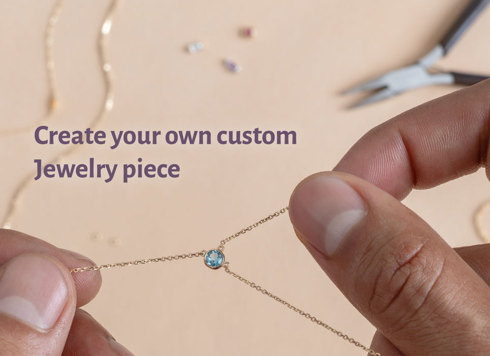 Hand Chain Bezel-Set Birthstone Connector