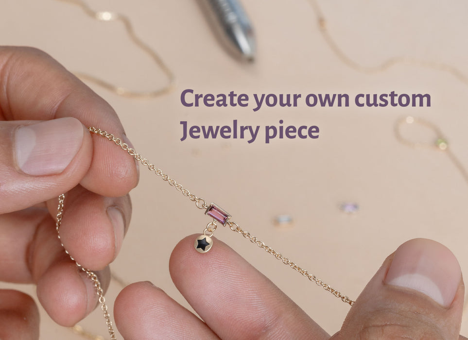 Hand Chain Baguette Birthstone Connector