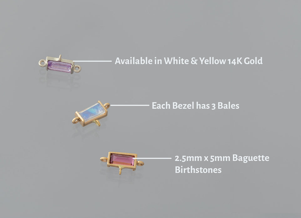 Hand Chain Baguette Birthstone Connector