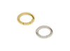 Two oval-shaped invisible clasps, one in gold color and the other in silver color, displayed against a white background.