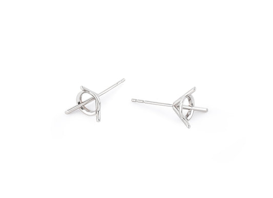 3 Prong Martini Stud Earring Pair