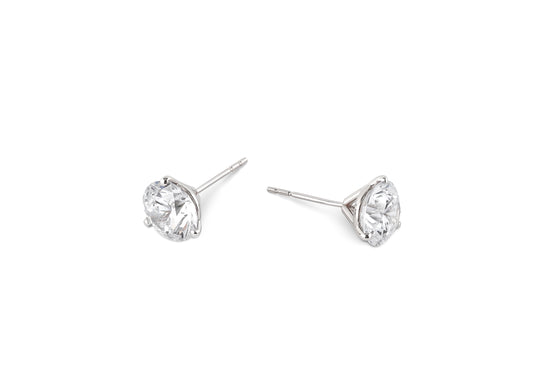 3 Prong Martini Stud Earring Pair
