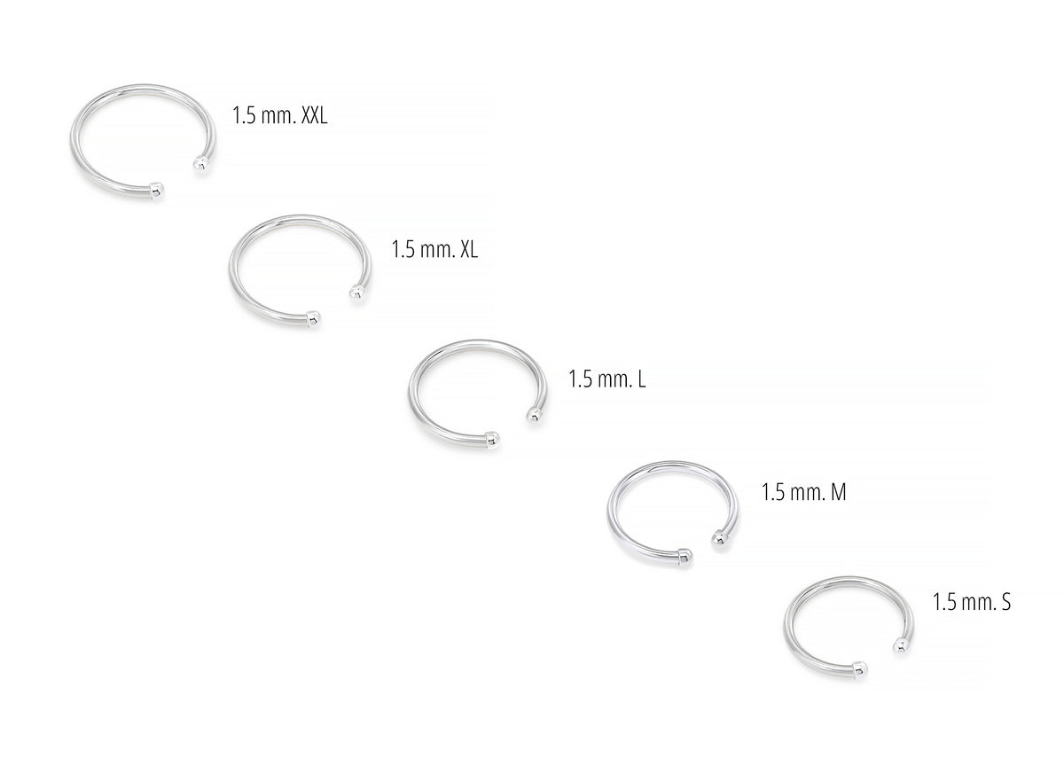Sterling Silver 1.5mm Round Wire Toe Cuff Rings RIVA Precision 