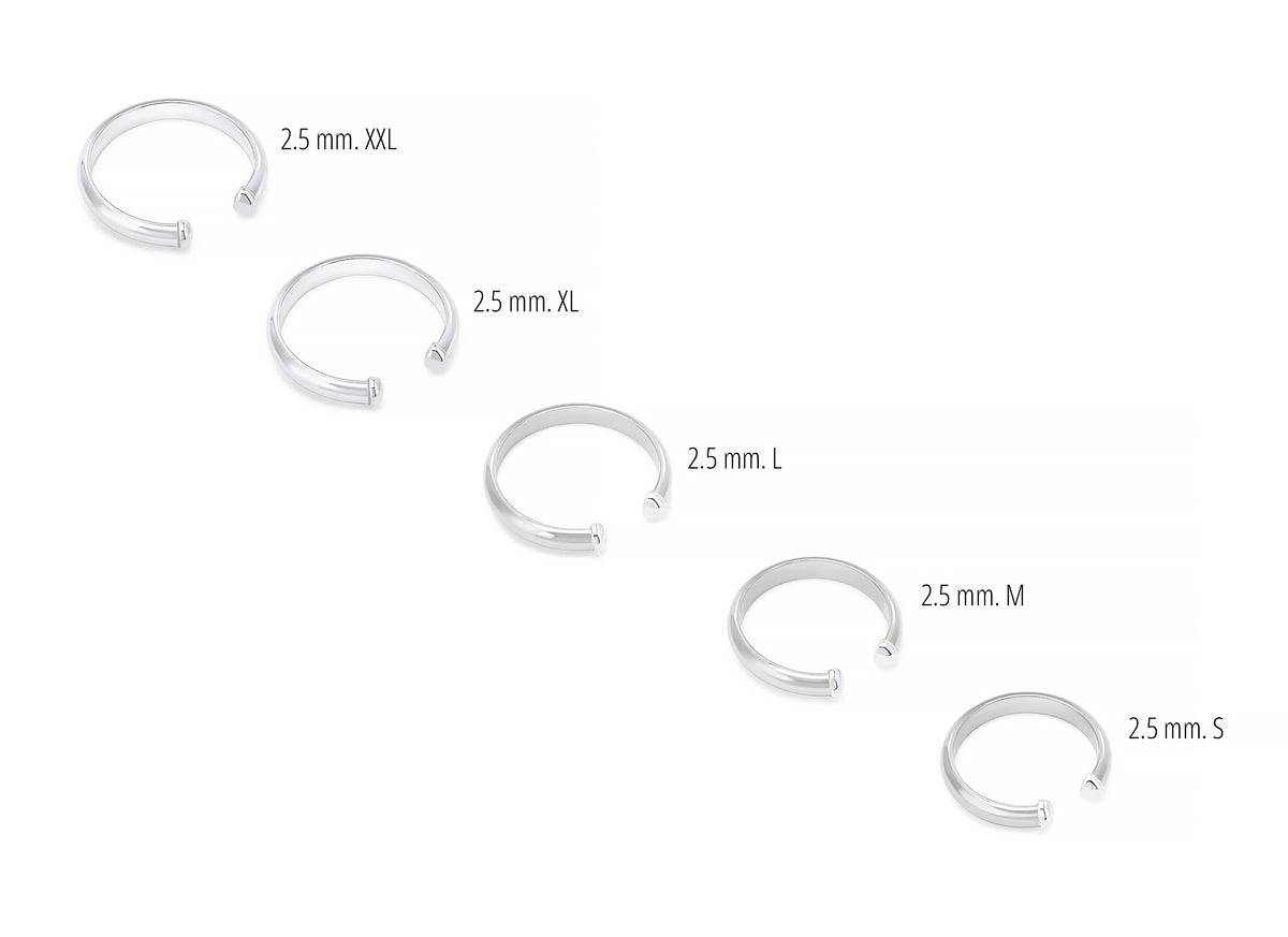 Sterling Silver Domed Wire Toe Cuff Rings RIVA Precision 