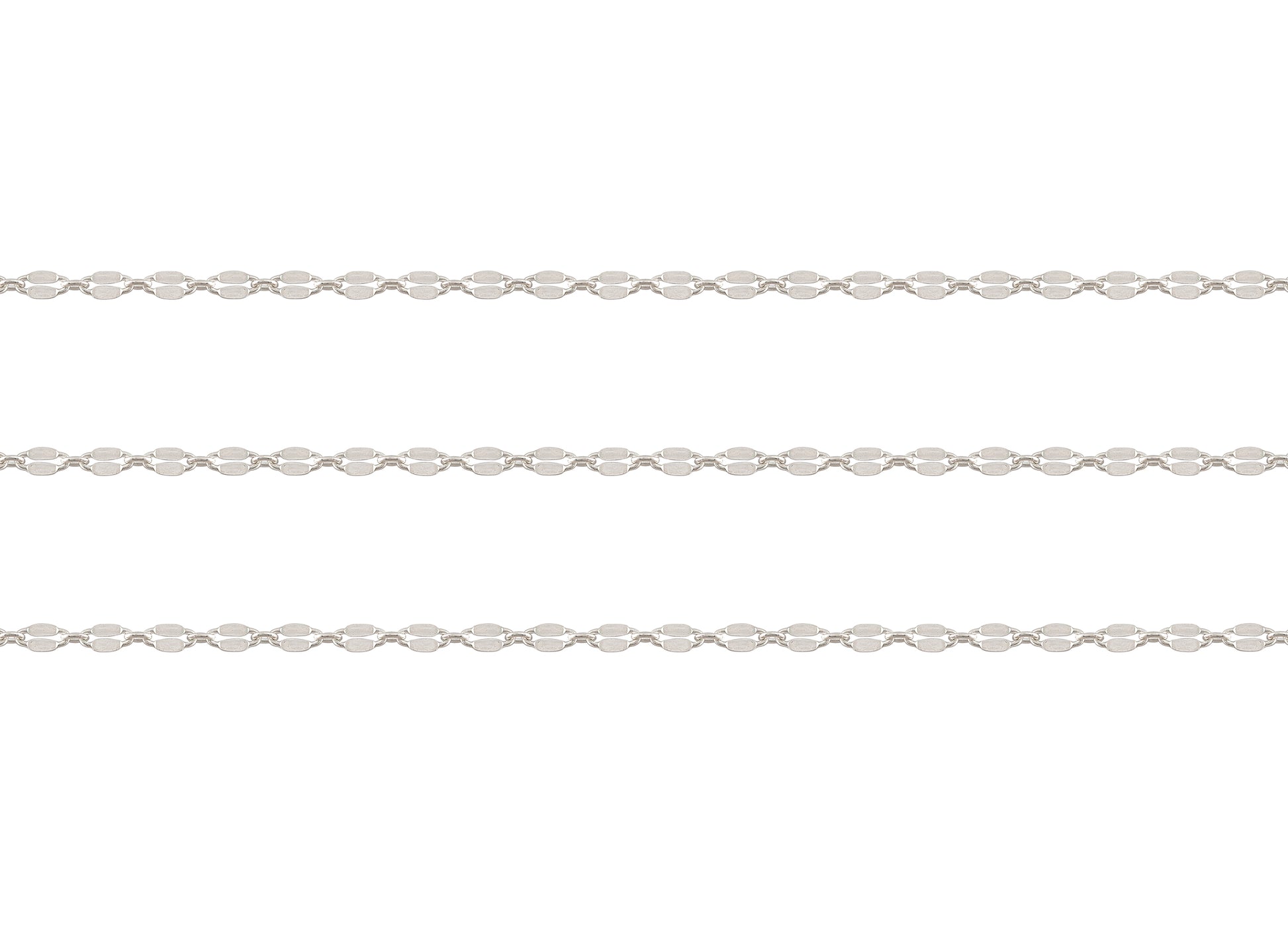 Silver chain on a white background