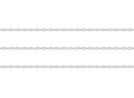 Silver chain on a white background