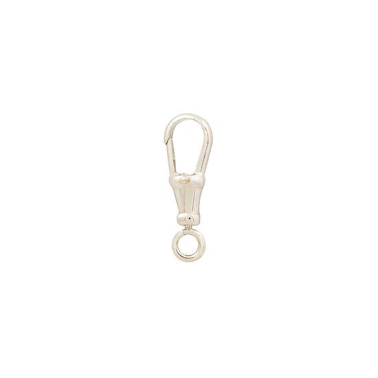 Metallic keychain clip on a white background