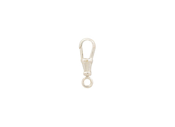Metallic keychain clip on a white background