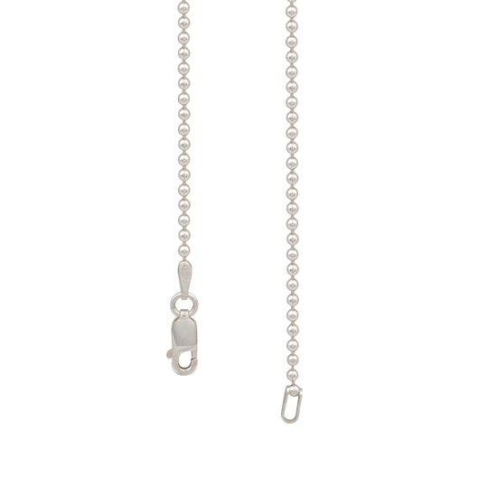 Silver chain with clasp on a white background