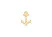 Gold anchor pendant on a white background