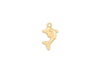 Gold dolphin pendant on a white background