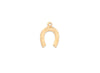 Gold horseshoe-shaped pendant on a white background