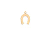 Gold horseshoe-shaped pendant on a white background