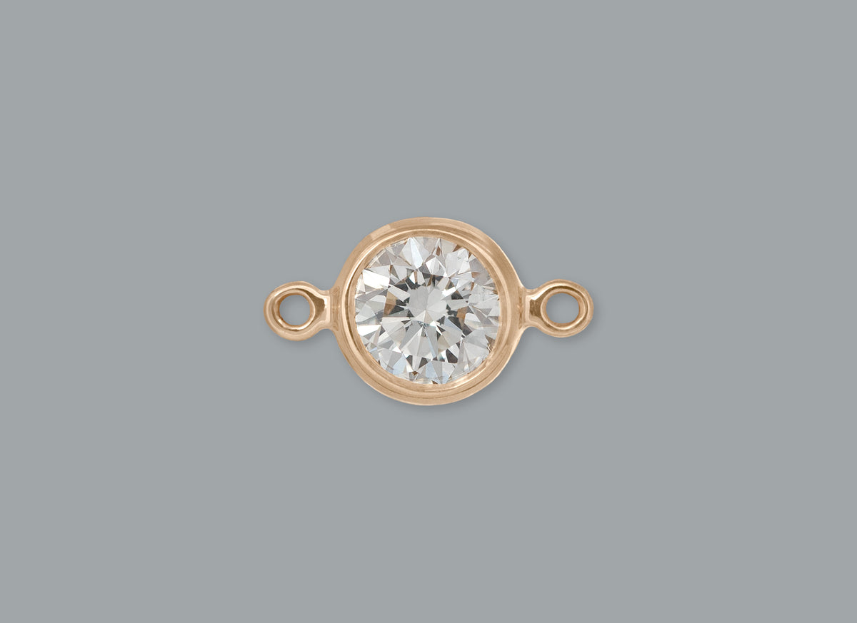 RIVA Bezel Set Diamond Charm 14K Gold Riva Precision