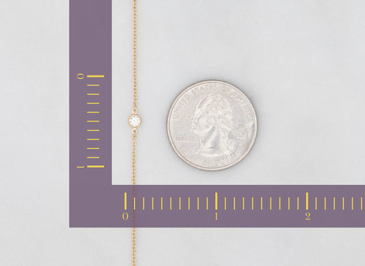 RIVA - Bezel Set  Diamond Charm 14K Gold 