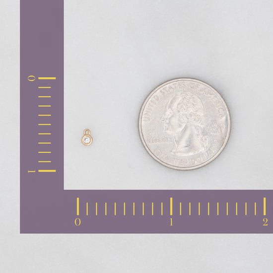 RIVA - Bezel Set  Diamond Charm 14K Gold 