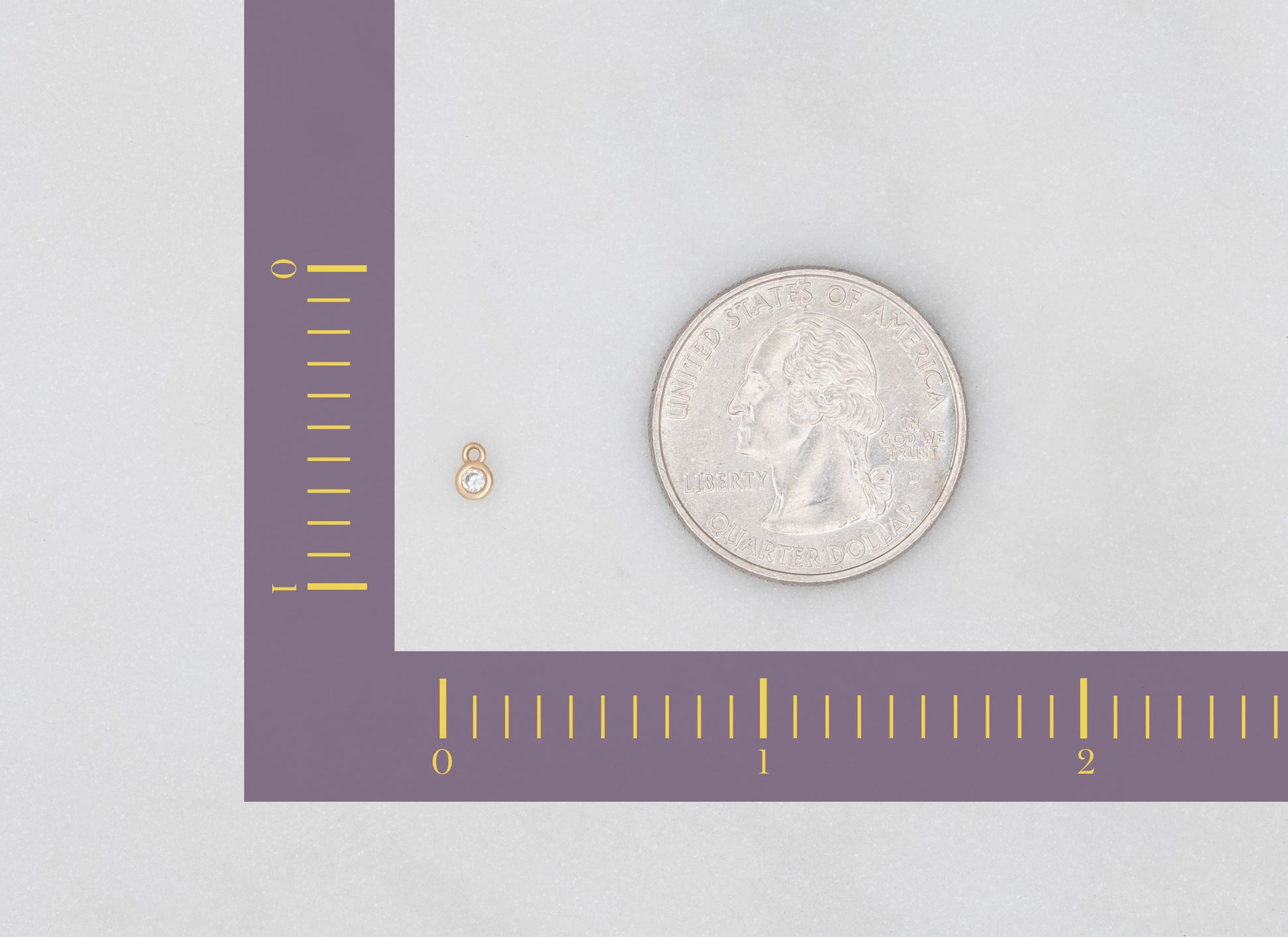 RIVA - Bezel Set  Diamond Charm 14K Gold 