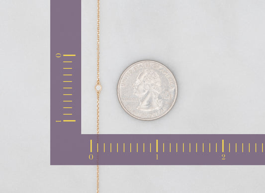 RIVA - Bezel Set  Diamond Charm 14K Gold 