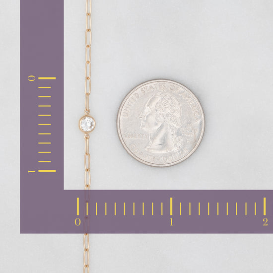 RIVA - Bezel Set  Diamond Charm 14K Gold 