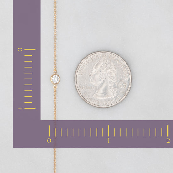 RIVA - Bezel Set  Diamond Charm 14K Gold 