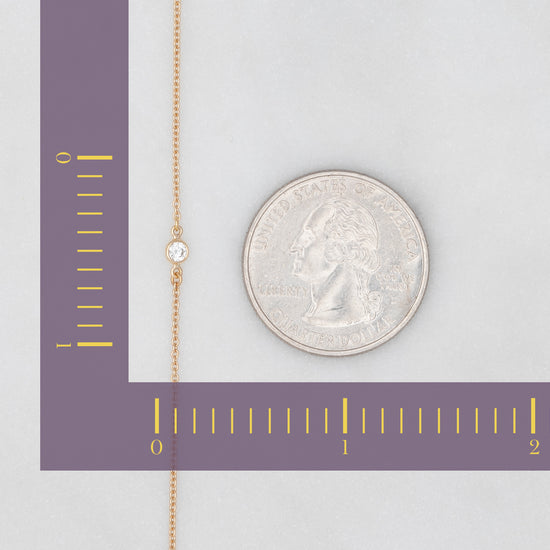 RIVA - Bezel Set  Diamond Charm 14K Gold 