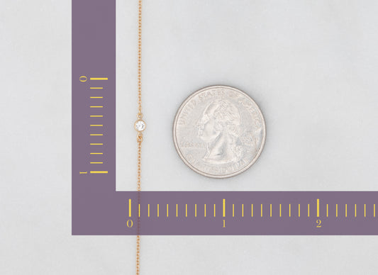 RIVA - Bezel Set  Diamond Charm 14K Gold 