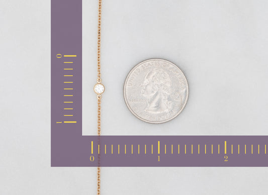 RIVA - Bezel Set  Diamond Charm 14K Gold 