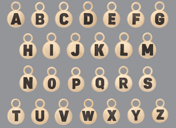 RIVA - 14K Gold Classic Round Letter Charms set