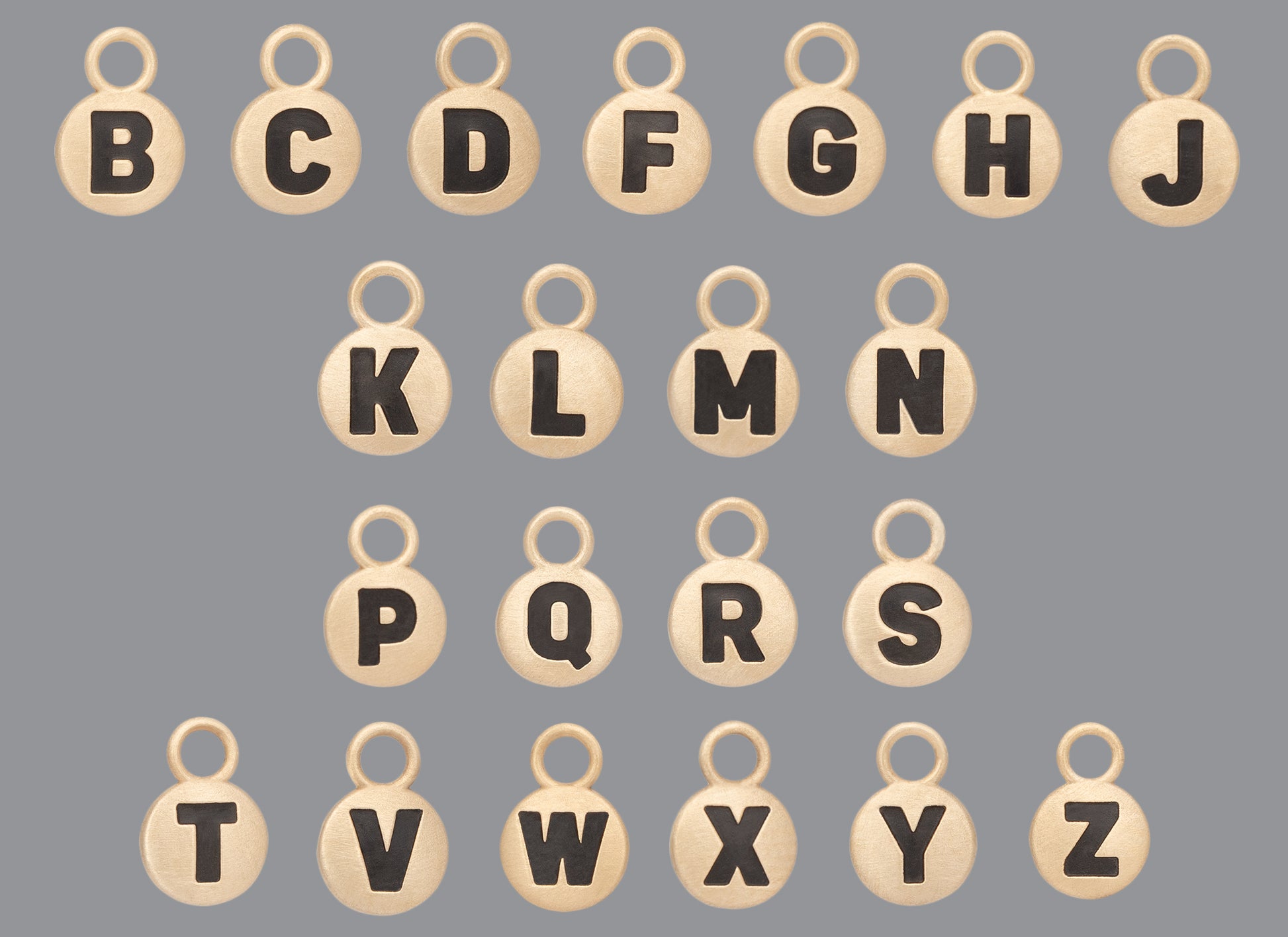 RIVA - 14K Gold Classic Round Letter Charms