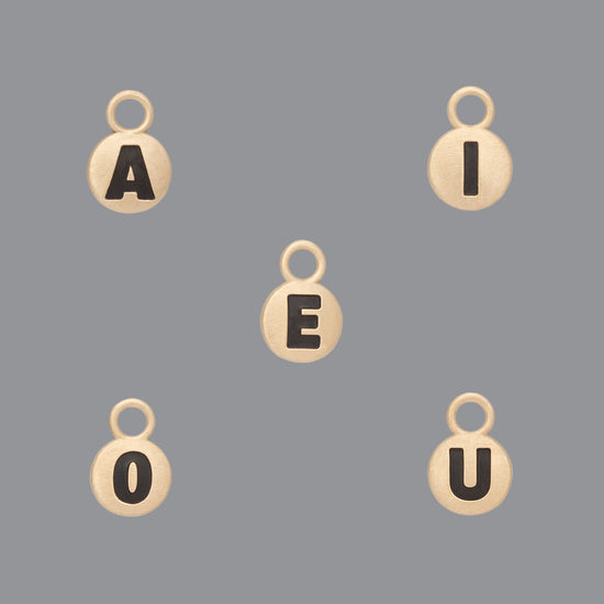 RIVA - 14K Gold Classic Round Letter Charms