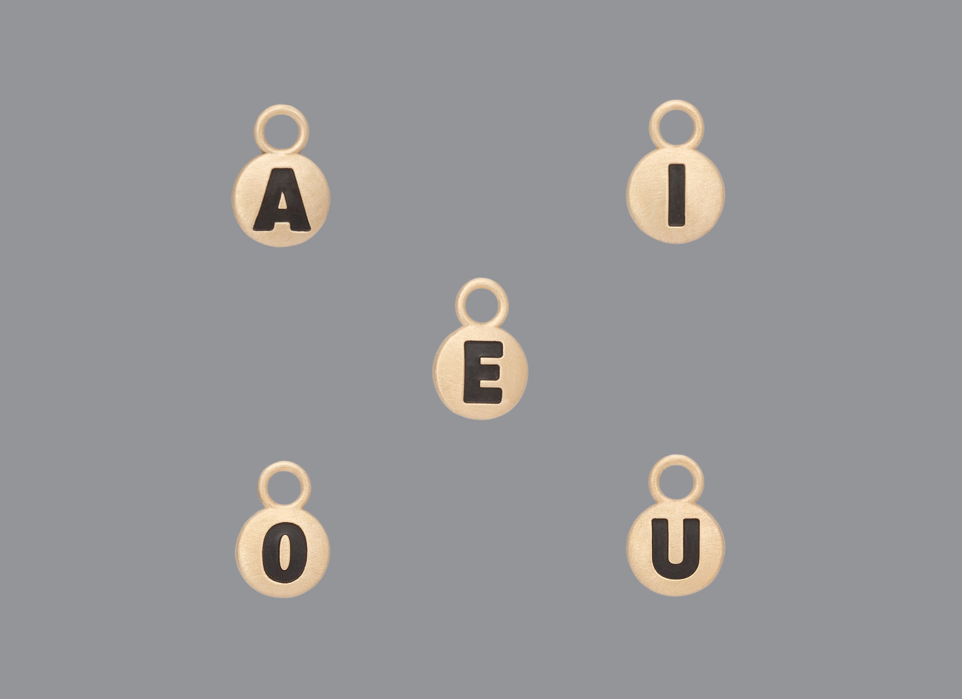 RIVA - 14K Gold Classic Round Letter Charms