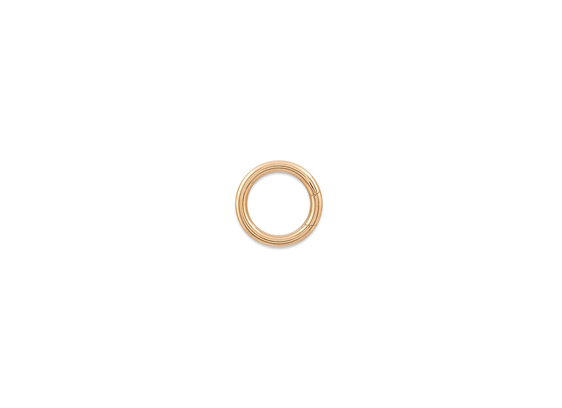 Gold round invisible clasp on a white background