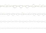 Decorative chain with heart shapes on a white background